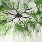 55" White Artificial Silk Wisteria Vine Round Hanging Canopy, Draping Garland Flower Chandelier With Interchangeable Branches