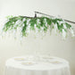 55" White Artificial Silk Wisteria Vine Round Hanging Canopy, Draping Garland Flower Chandelier With Interchangeable Branches