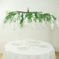 55" White Artificial Silk Wisteria Vine Round Hanging Canopy, Draping Garland Flower Chandelier With Interchangeable Branches