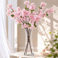 4 Stems Artificial Silk Cherry Blossom Flower Branches Pink – 40" Tall