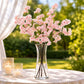 4 Stems Artificial Silk Cherry Blossom Flower Branches Pink – 40" Tall