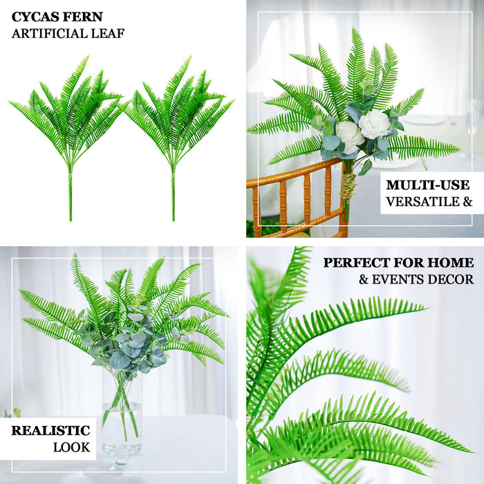 Artificial green cycas fern leaf indoor bushes, perfect for home decor.