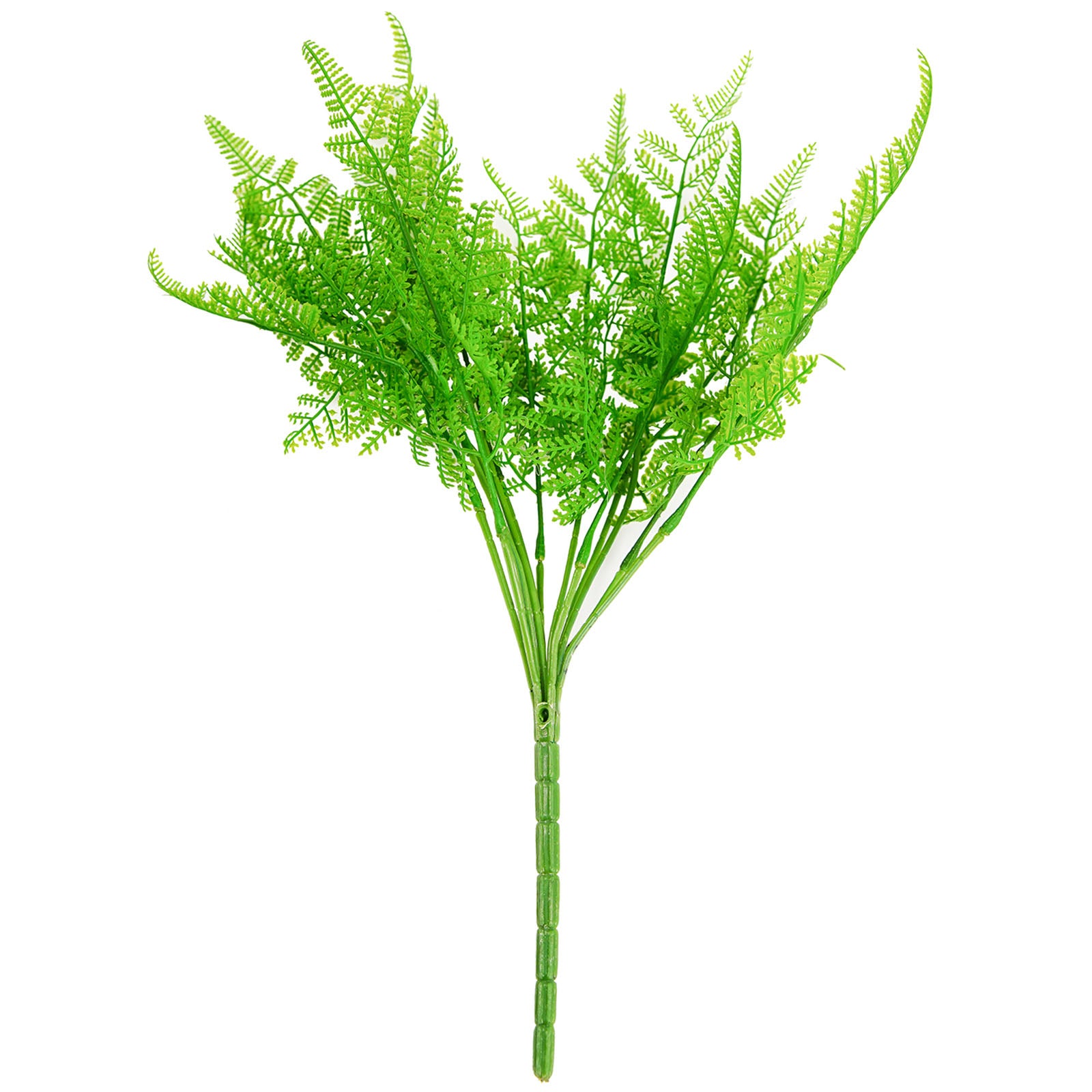 Green artificial asparagus fern leaf plant faux spray.