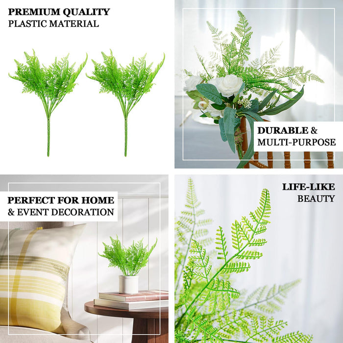 Green artificial asparagus fern leaf plant indoor faux spray.