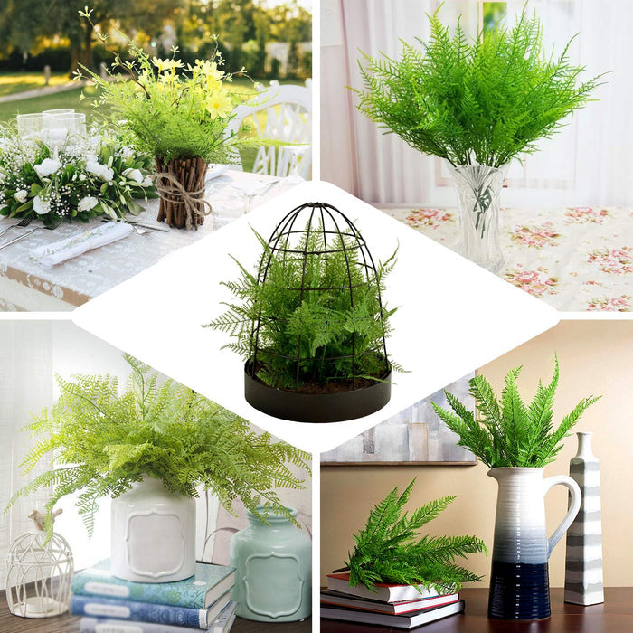 Green artificial asparagus fern leaf plant indoor faux spray.