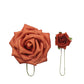 24 Roses 2" Terracotta (Rust) Artificial Foam Flowers With Stem Wire and Leaves