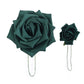 24 Roses | 5" Hunter Emerald Green Artificial Foam Flowers With Stem Wire and Leaves