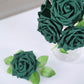 24 Roses | 5" Hunter Emerald Green Artificial Foam Flowers With Stem Wire and Leaves