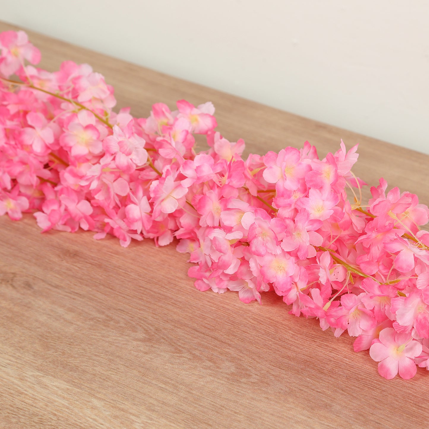 5 Pack Pink Artificial Cherry Blossom Floral Garland, 6ft Silk Flower Hanging Vines