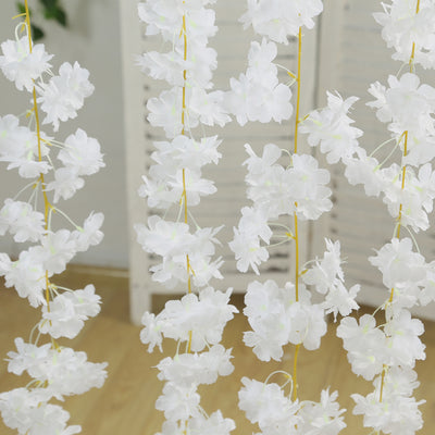 Eternal Grace: The White Artificial Cherry Blossom Flowers Garland