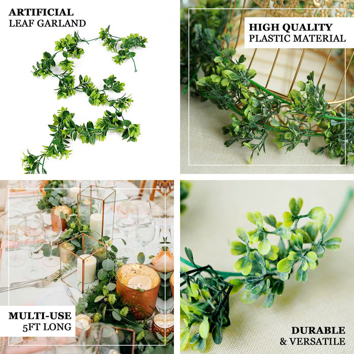 42" | Green Artificial Eucalyptus Leaf, Ranunculus Flower Garland Vine