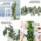 6.5ft | Frosted Green Artificial Silk Eucalyptus Leaf Garland Vine