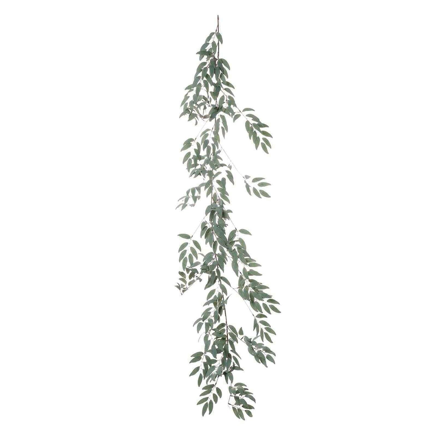 Frosted green real touch artificial willow leaf garland, 5ft flexible vine.