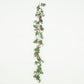 6ft artificial eucalyptus garland with blush silk roses and greenery.