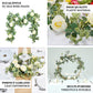 6ft | Green/Ivory Artificial Eucalyptus Leaf, Rose Flower Garland Vine