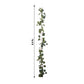 5.5ft Artificial Eucalyptus Leaf Hanging Vines With 7 White Rose Flower Heads, Floral Greenery Table Garland