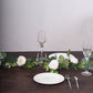 5.5ft Artificial Eucalyptus Leaf Hanging Vines With 7 White Rose Flower Heads, Floral Greenery Table Garland