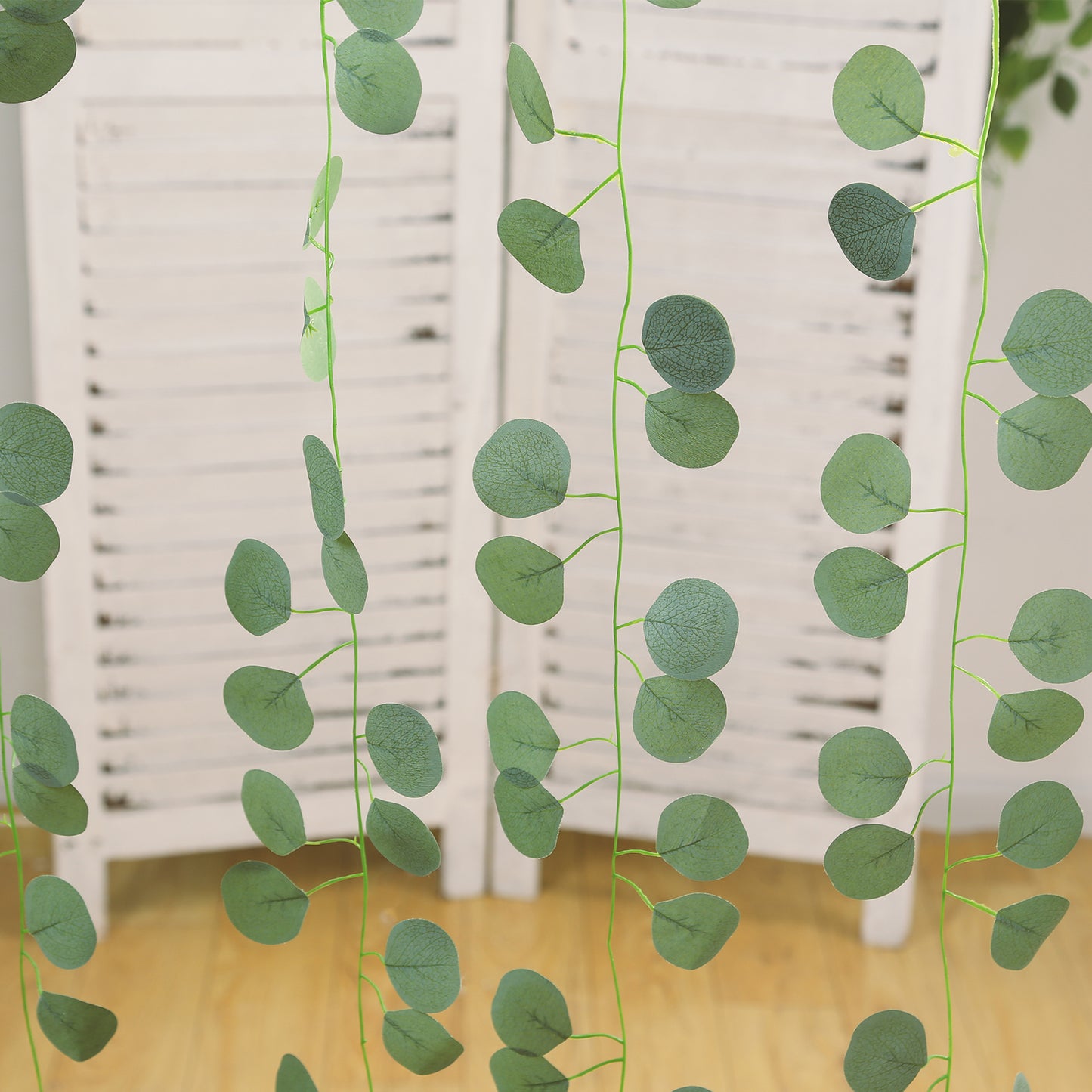 12 Pack Artificial Eucalyptus Leaves Garland, 6.5ft Silk Hanging Vines for Wedding, Party and Wall Decor