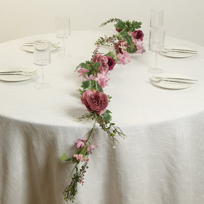 Lifelike Dusty Rose Artificial Rose Peony Garland