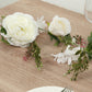 6ft White Silk Rose Peony Flower Garland, Mixed Floral Greenery Garland Artificial Hanging Vine