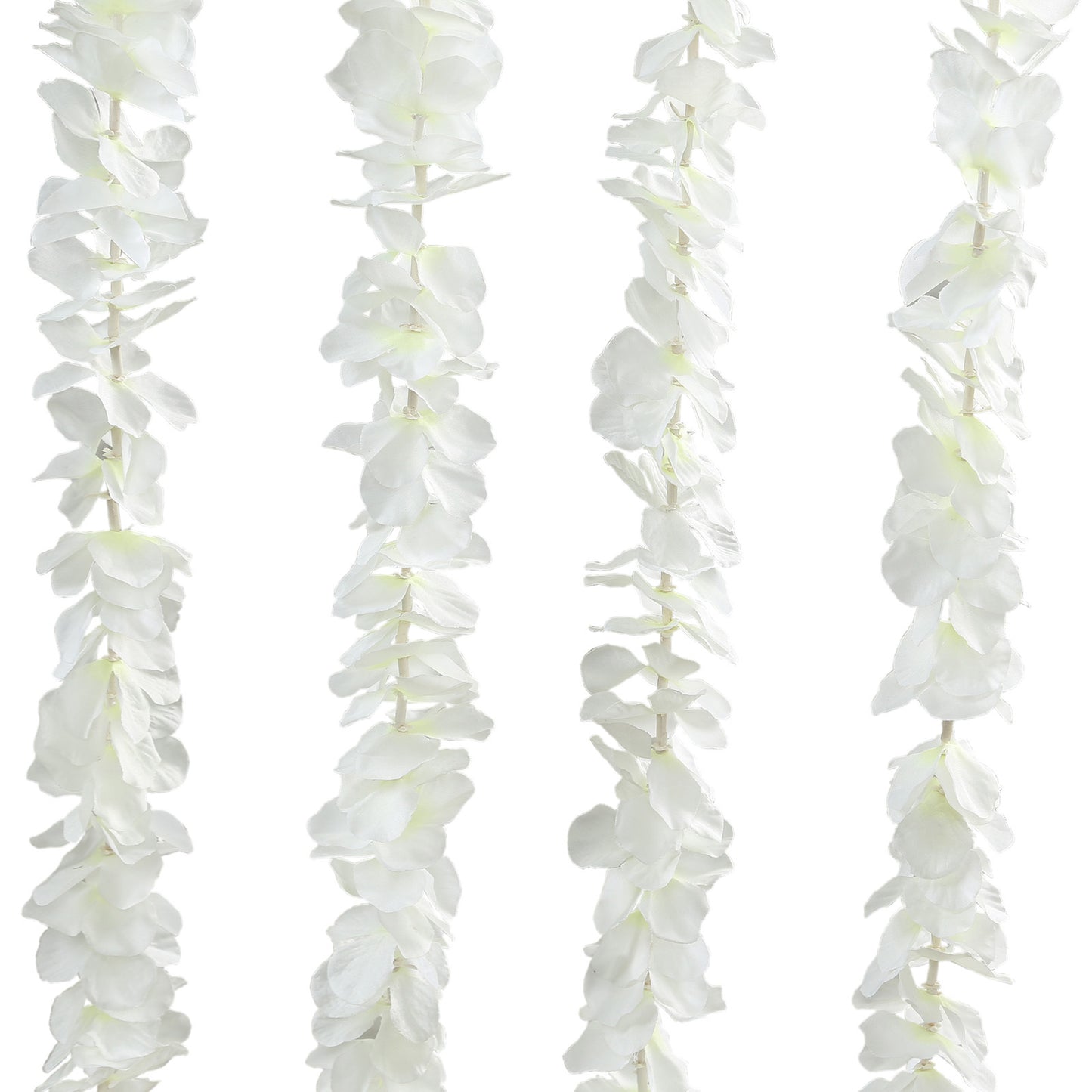 10 Pack White Artificial Wisteria Vines Flower Garlands, Hanging Silk Flowers Wedding Arch Garden Wall Decor - 6.5ft
