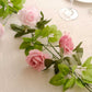 Blush dusty rose artificial silk flower garland with mini rose vines.
