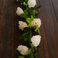 Cream ivory artificial silk flower garland with mini rose vines.