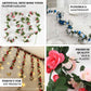 8ft blush pink artificial silk flower garland with mini rose vines and flower heads.