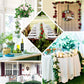 Red artificial silk rose hanging flower garland for decorative use.