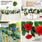Burgundy artificial silk rose garland for home decor and events.