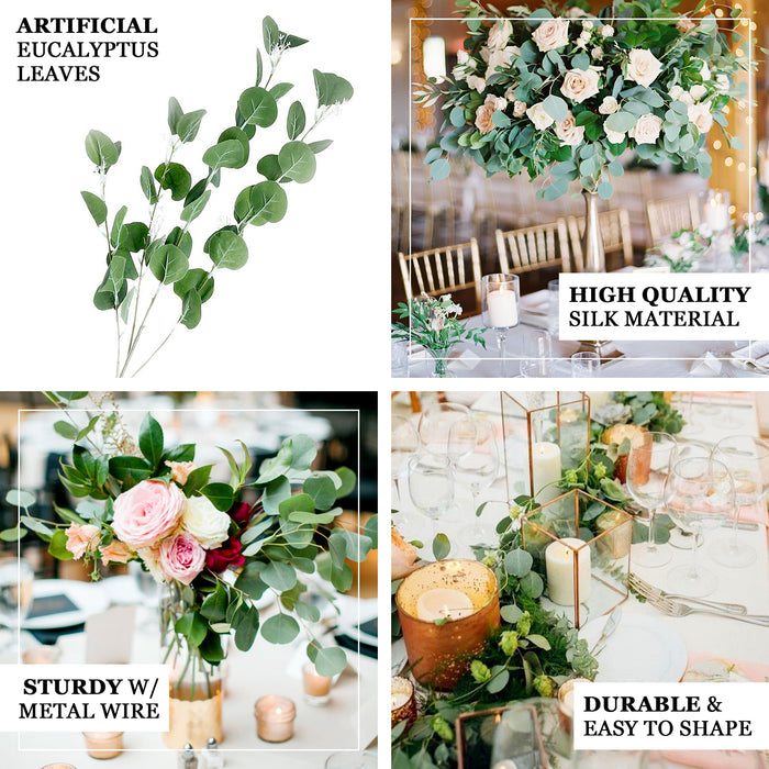40" Tall Green Artificial Eucalyptus Branches - Faux Plants for Decor
