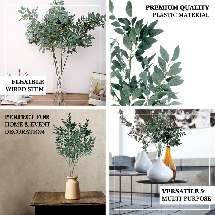 42" Tall Light Green Artificial Silk Beech Leaf Branches for vase fillers.