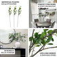 43" Faux Greenery Stems - Green Artificial Ficus Branches for Vase Decoration