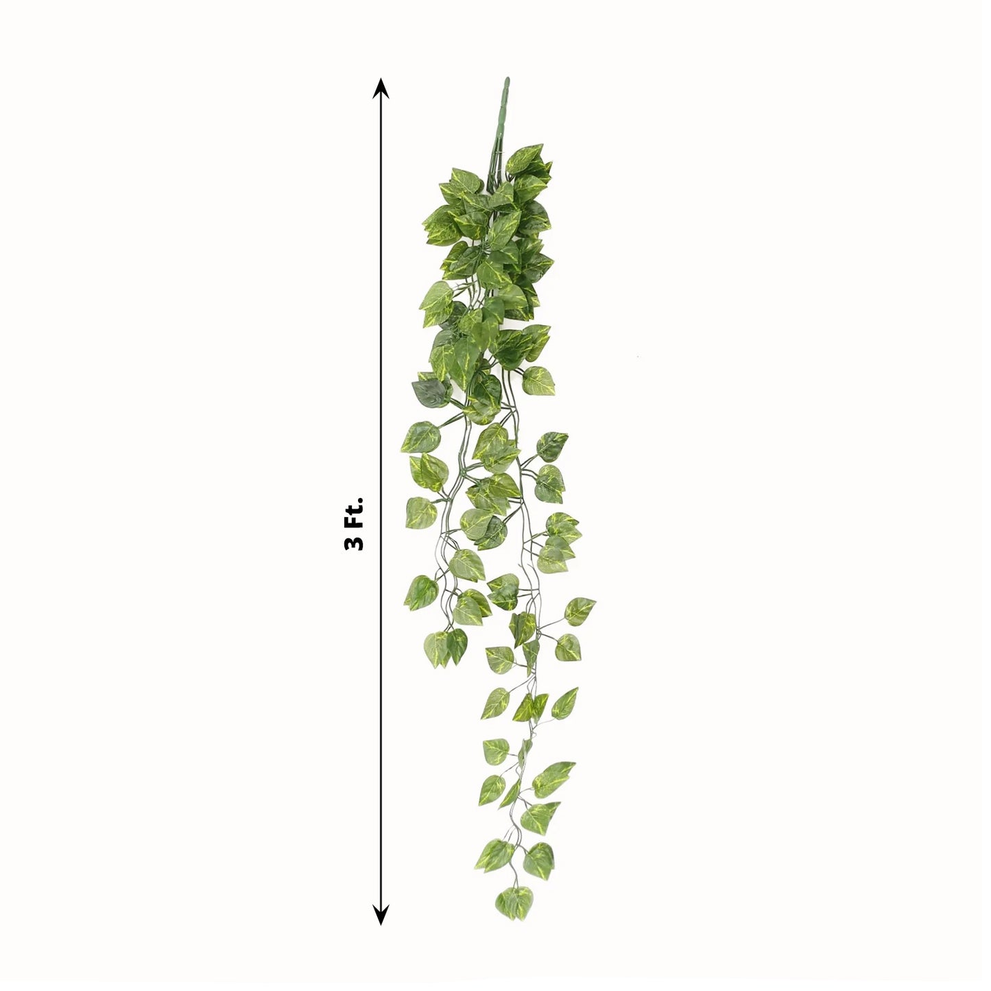 4 Pack Green Pothos Artificial Ivy Vine Hanging Plants, 3ft Green Silk Leaves Garland