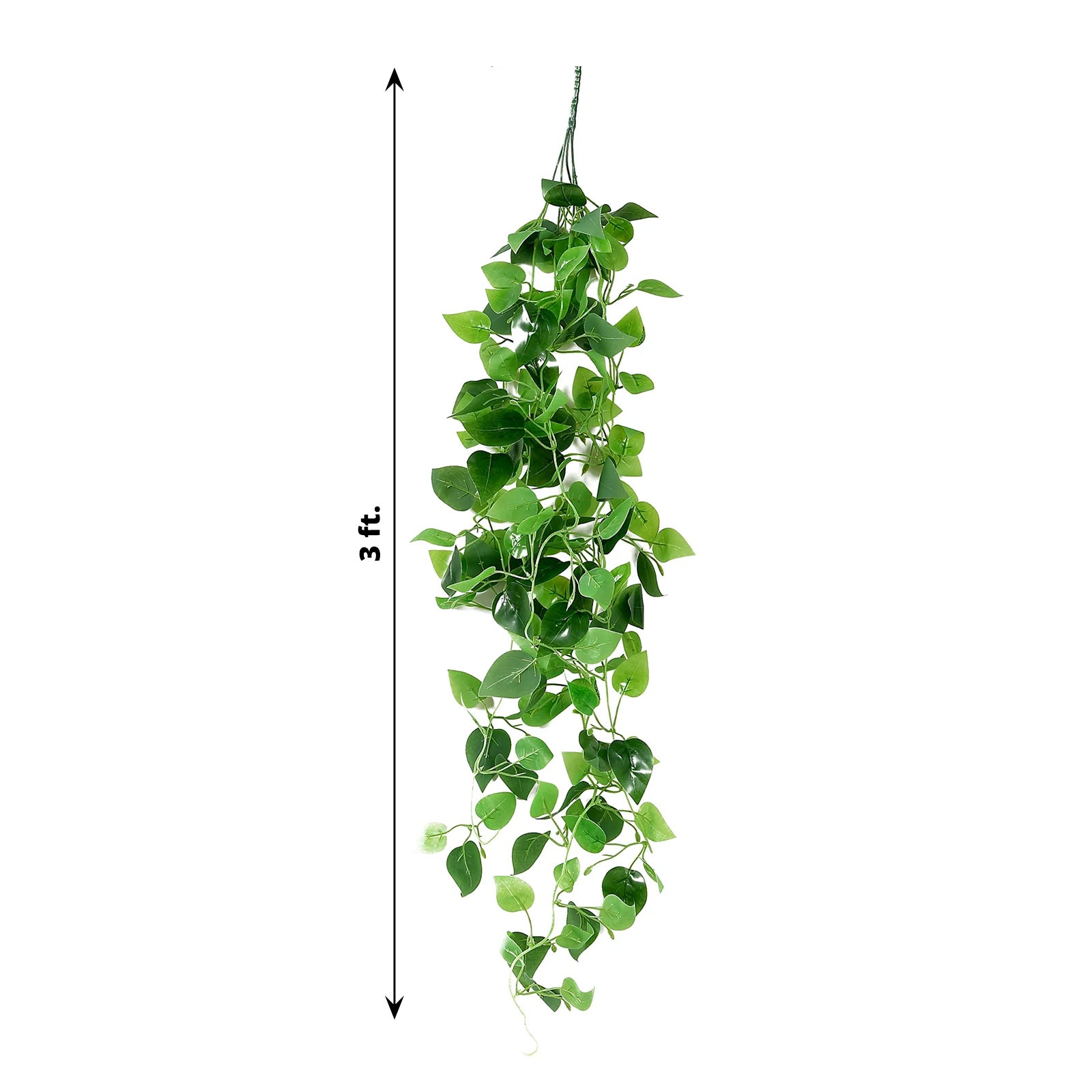 3 Pack Green Pothos Artificial Ivy Vine Hanging Plants - 3ft Fake Green Foliage Garland