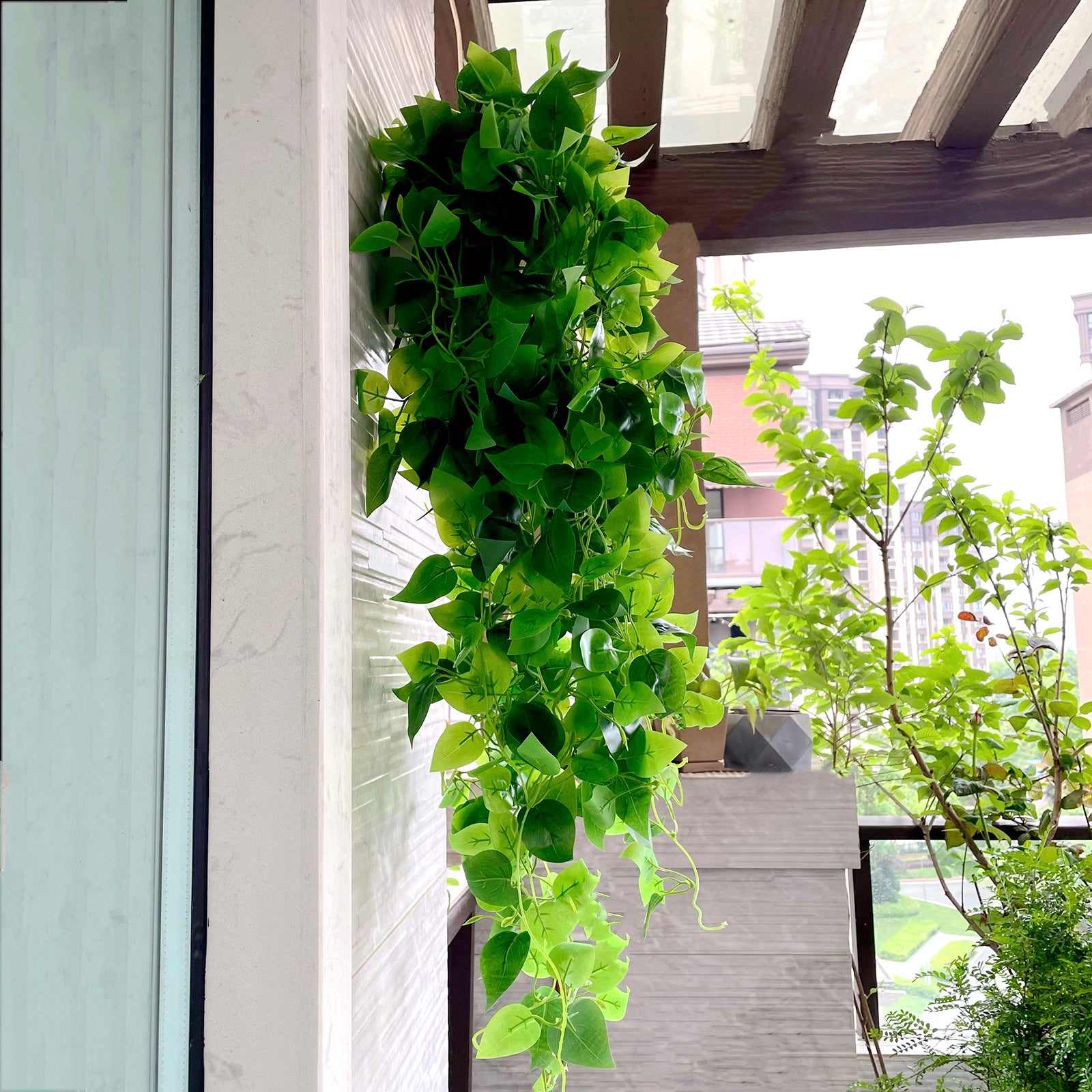 3 Pack Green Pothos Artificial Ivy Vine Hanging Plants - 3ft Silk Leaves Garland