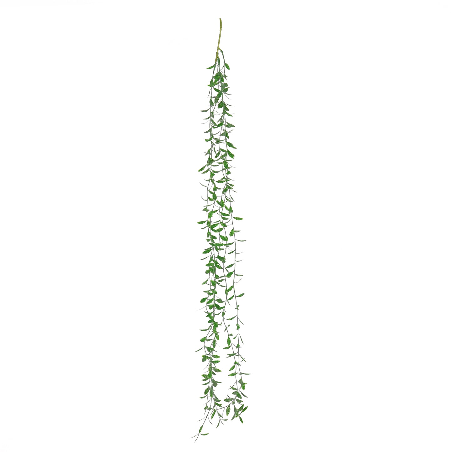 Green artificial hanging vine with weeping willow leaves, 3.5ft long.