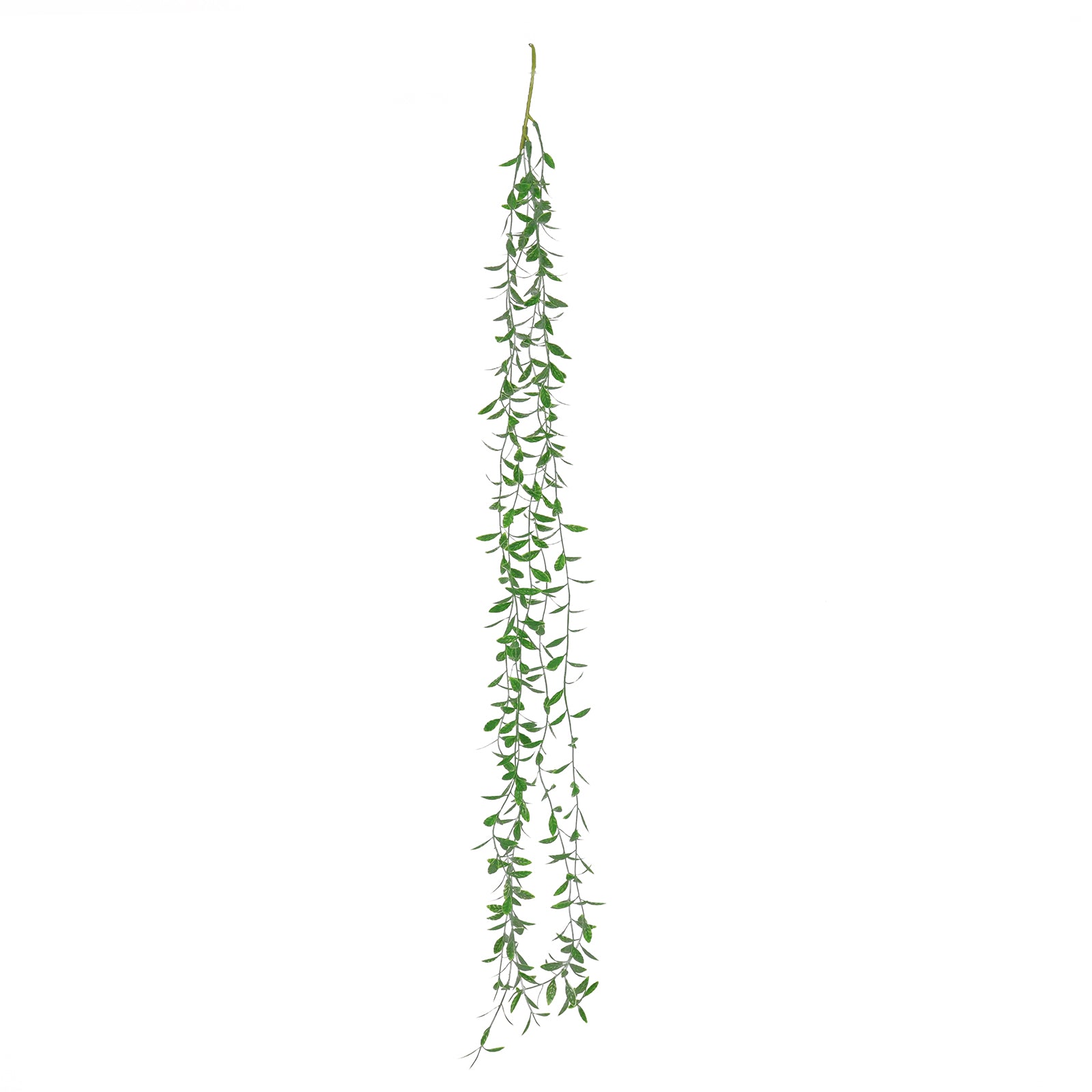 Green artificial hanging vine with weeping willow leaves, 3.5ft long.
