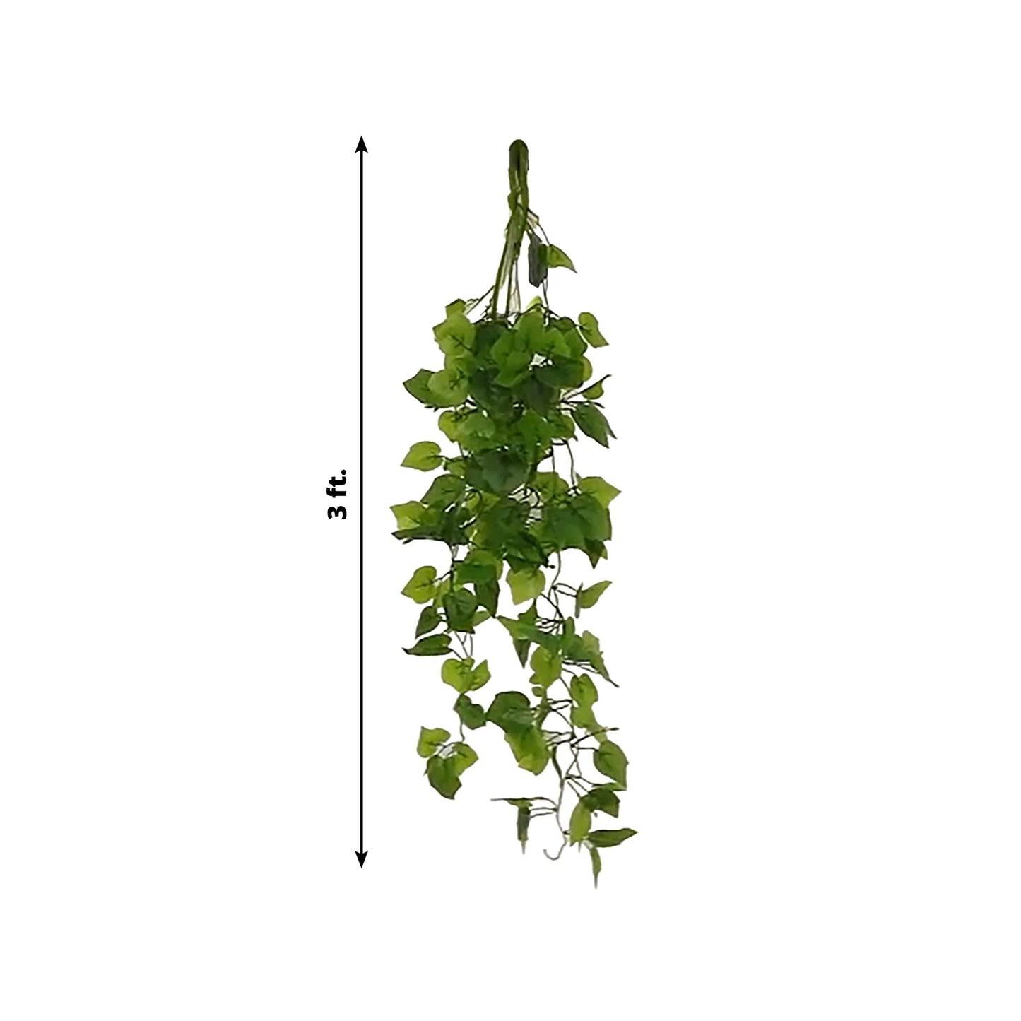 3ft artificial greenery with cottonwood leaves, vibrant green hanging bush vines.
