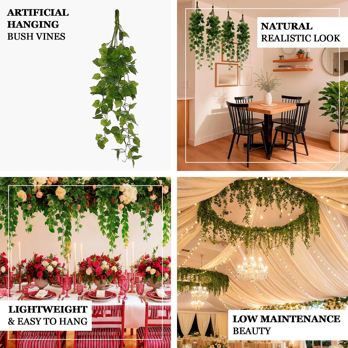 3ft artificial greenery with cottonwood leaves, perfect for event backdrops.