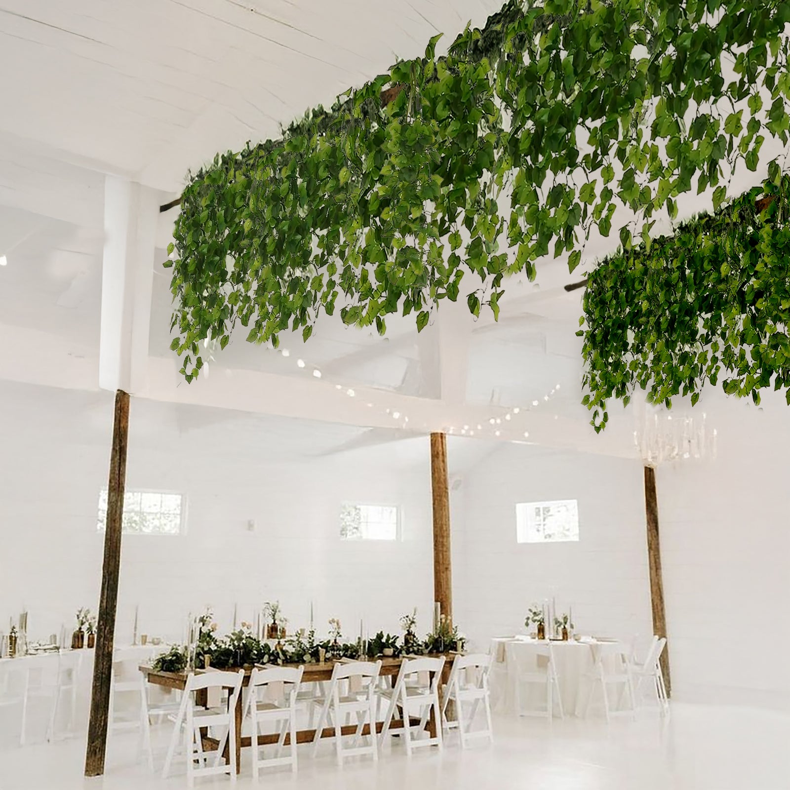 3ft cottonwood green hanging bush vines for event decor.