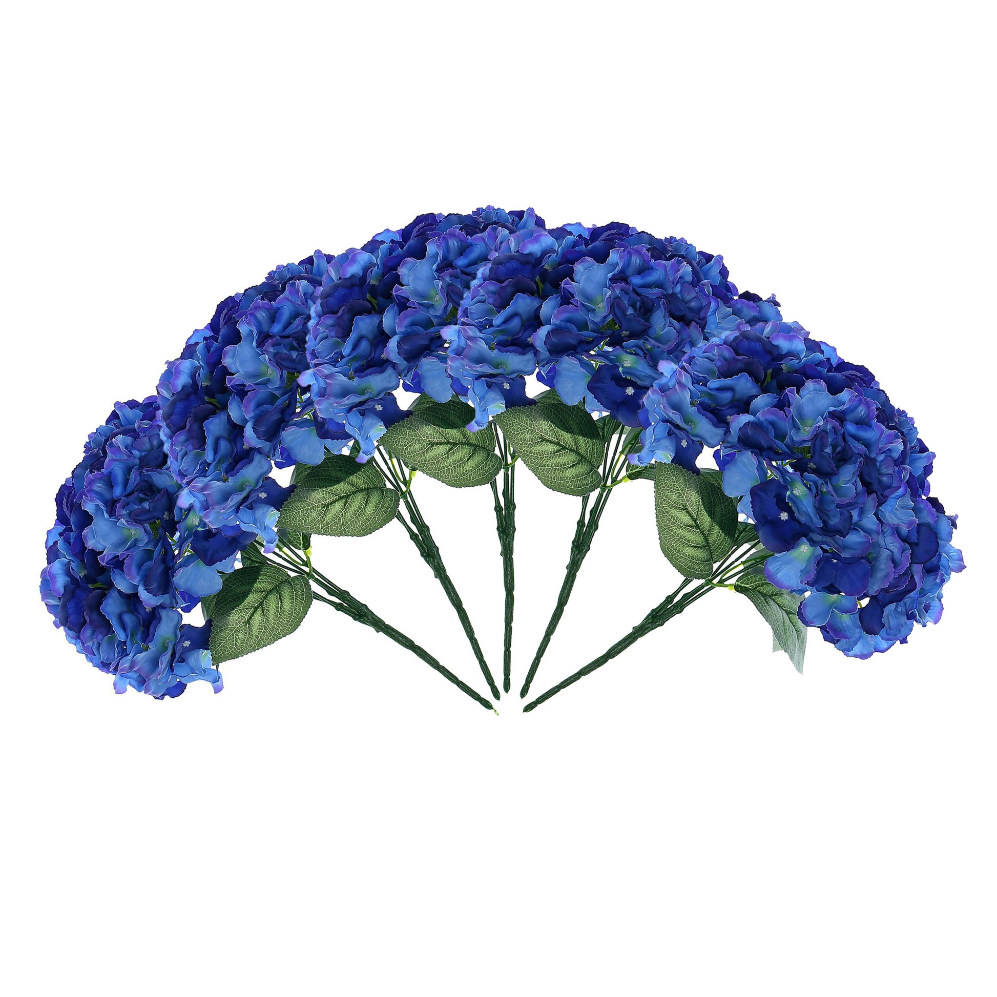 5 Bushes | Royal Blue Artificial Silk Hydrangea Flower Bouquets