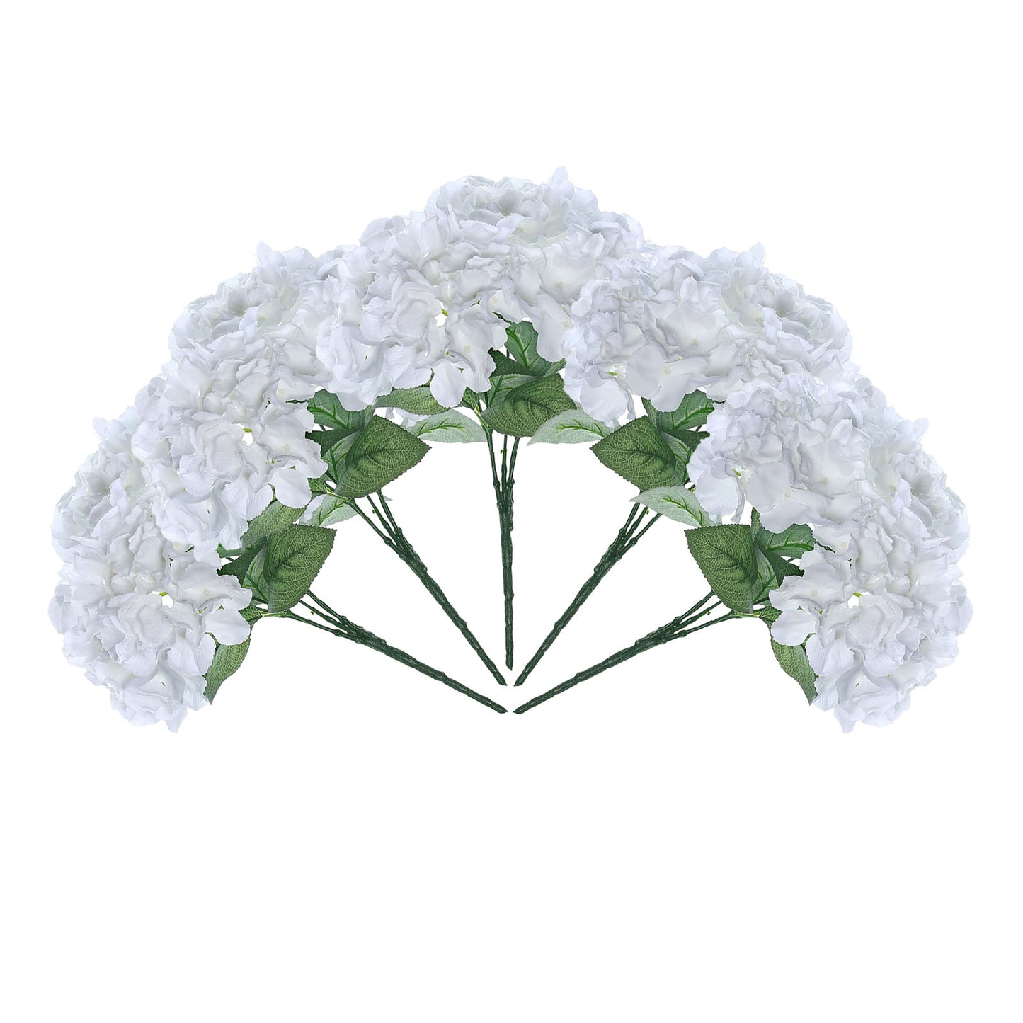 5 Bushes | White Artificial Silk Hydrangea Flower Bouquets