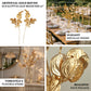 27" Metallic gold artificial eucalyptus leaf branches, faux decorative bouquets.