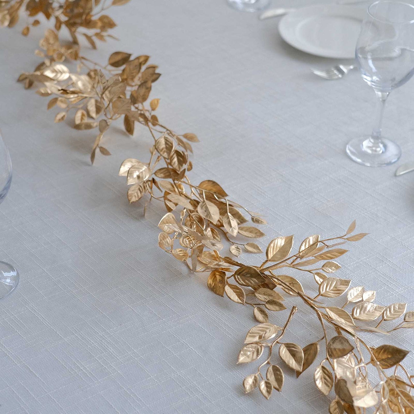 6ft Metallic Gold Magnolia Leaf Hanging Vine, DIY Craft Table Garland Wreath