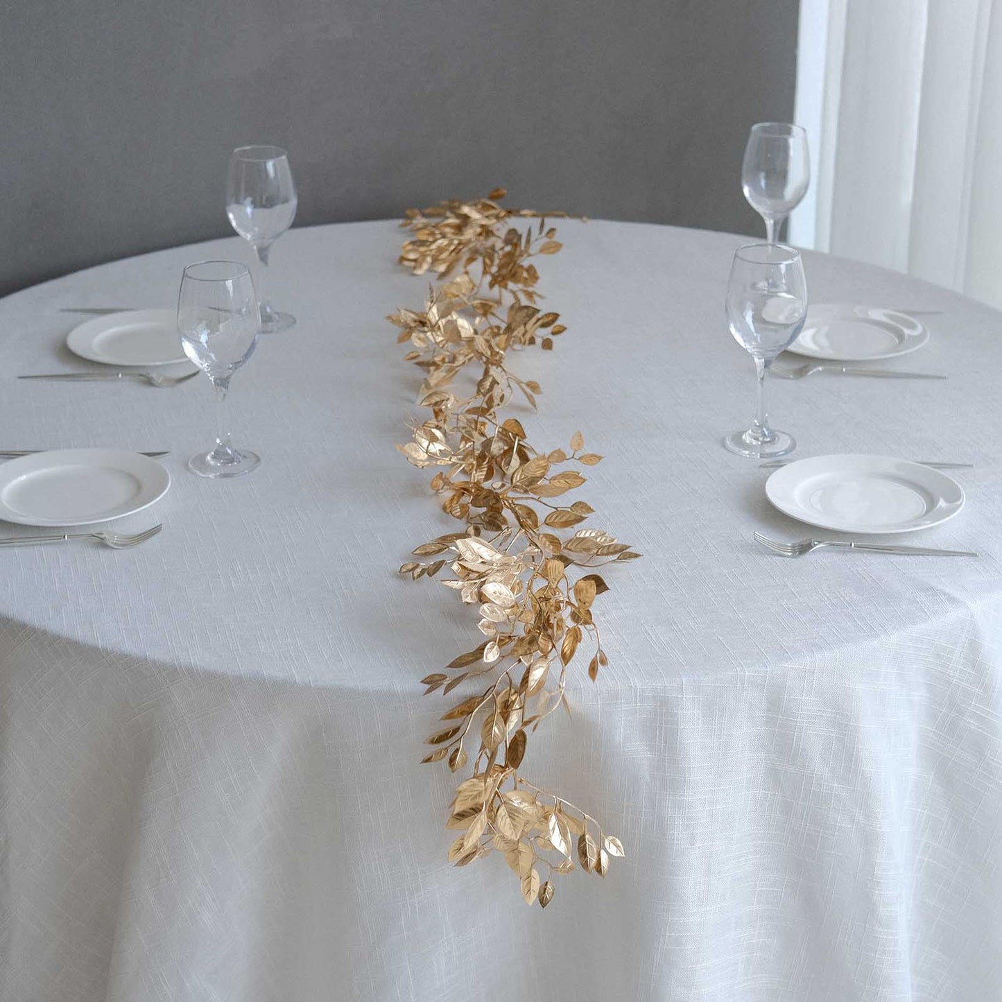 6ft Metallic Gold Magnolia Leaf Hanging Vine, DIY Craft Table Garland Wreath