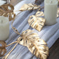 7ft Metallic Gold Monstera Leaf Hanging Vine Plant Garland