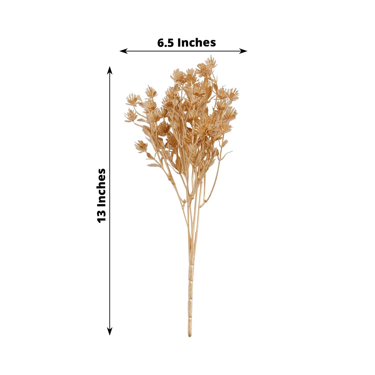 4 Pack Metallic Gold Artificial Baby's Breath Flower Bushes, 13" Decorative Gypsophila Floral Bushes Sprays