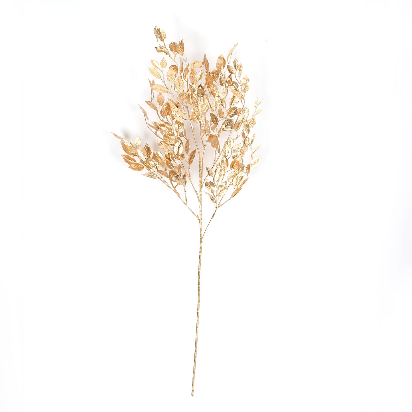 Gold metallic artificial leaf spray for decorative arrangements. #whtbkgd
