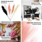 Dusty rose artificial pampas grass plant sprays for home decoration.
